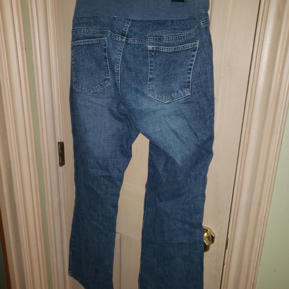 Misses Old Navy Stretch sz L Maternity Jeans short length all stretch waist - Picture 4 of 6
